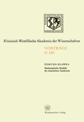 Mathematische Modelle der kinetischen Gastheorie von Hlawka,  Edmund