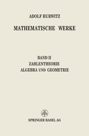 Mathematische Werke von Hurwitz,  Adolf