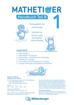 Mathetiger 1 – Handbuch, Teil B • Neubearbeitung von Laubis,  Thomas, Schnitzer,  Eva, Standop,  Daniela