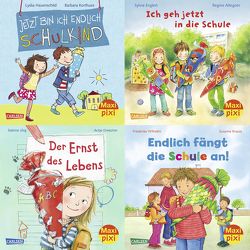 Maxi-Pixi-4er-Set 56: Die Schule geht los (4×1 Exemplar) von Altegoer,  Regine, Barbara,  Korthues, Drescher,  Antje, Englert,  Sylvia, Hauenschild,  Lydia, Joerg,  Sabine, Krauss,  Susanne, Wilhelmi,  Friederike