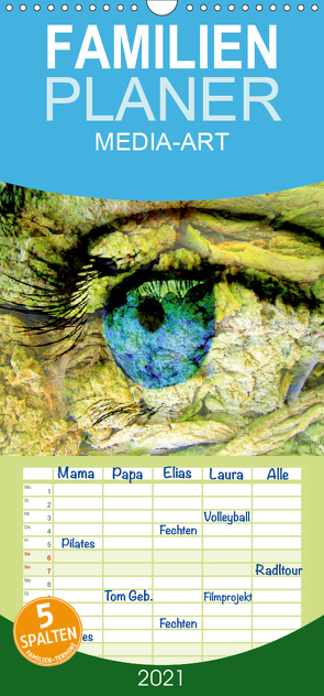 MEDIA-ART Der Kunstkalender – Familienplaner hoch (Wandkalender 2021 , 21 cm x 45 cm, hoch) von Lauer,  Bernd