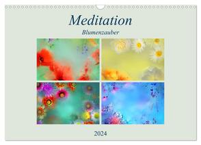 Meditation-Blumenzauber (Wandkalender 2024 DIN A3 quer), CALVENDO Monatskalender von Altenburger,  Monika