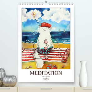 Meditation mit Katzen (Premium, hochwertiger DIN A2 Wandkalender 2023, Kunstdruck in Hochglanz) von Amarta Ignatova,  Lia