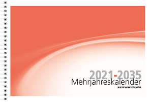 Mehrjahreskalender – 15 Jahre (2021 – 2035) – 29,9×20,6 cm – 6 Monate auf 1 Seite – Mehrjahresplaner – Ringbindung – inkl. Notizbereich – 991-1100