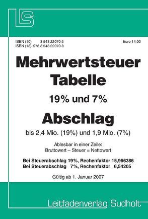 Mehrwertsteuer-Tabelle 2007