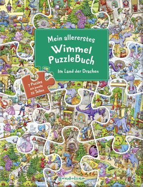 Mein allererstes WimmelPuzzleBuch – Im Land der Drachen von Krause,  Joachim