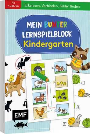 Mein bunter Lernspielblock – Kindergarten: Erkennen, Verbinden, Fehler finden von Thißen,  Sandy