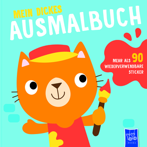 Mein dickes Ausmalbuch (Cover blau – Katze)