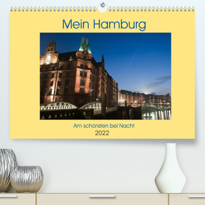 Mein Hamburg – Am schönsten bei Nacht (Premium, hochwertiger DIN A2 Wandkalender 2022, Kunstdruck in Hochglanz) von Enders,  Borg