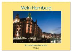 Mein Hamburg – Am schönsten bei Nacht (Wandkalender 2024 DIN A2 quer), CALVENDO Monatskalender von Enders,  Borg