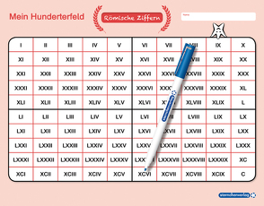 Mein Hunderterfeld – Römische Ziffern und Stift von Langhans,  Katrin