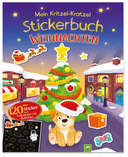 Mein Kritzel-Kratzel-Stickerbuch Weihnachten mit Bambus-Stick