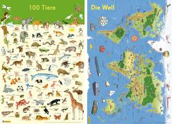 Mein Lernposter: 2er-Set 100 Tiere / Die Welt von Ahlgrimm,  Achim, Henkel,  Christine