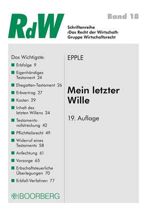 Mein letzter Wille von Epple,  Dieter