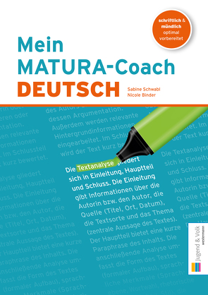 Mein MATURA-Coach von Binder,  Nicole, Schwabl,  Sabine