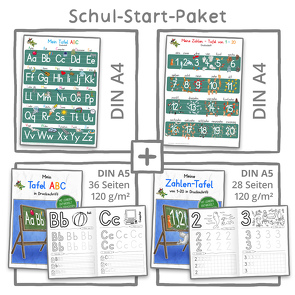 Mein Schul-Start-Paket (2 Lernposter DIN A4 + 2 Schreiblernhefte) von Momm,  Helga