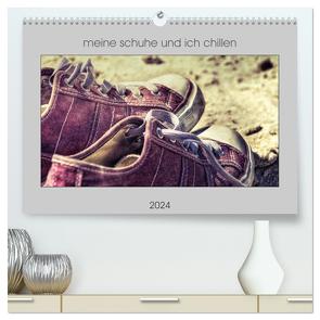 meine schuhe und ich chillen (hochwertiger Premium Wandkalender 2024 DIN A2 quer), Kunstdruck in Hochglanz von aplowski,  andrea