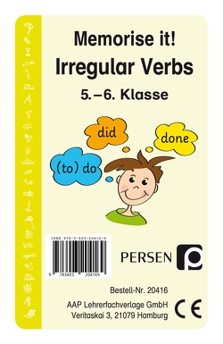 Memorise it! Irregular Verbs von Finkenstein,  Josephine