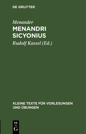 Menandri Sicyonius von Kassel,  Rudolf, Menander