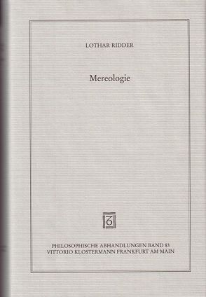 Mereologie von Ridder,  Lothar