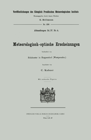 Meteorologisch-optische Erscheinungen von Kassner,  Carl