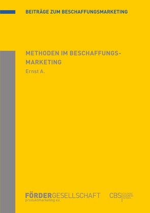 Methoden im Beschaffungsmarketing von Ernst,  Achim