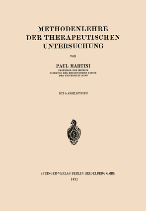 Methodenlehre der Therapeutischen Untersuchung von Martini,  Paul