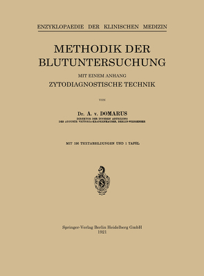 Methodik der Blutuntersuchung von Langenstein,  Leo, von Donarus,  A.