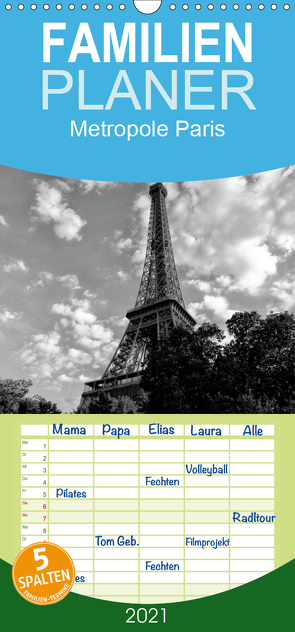 Metropole Paris – Familienplaner hoch (Wandkalender 2021 , 21 cm x 45 cm, hoch) von kattobello