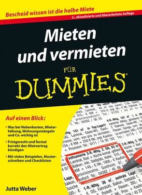 Mieten und Vermieten für Dummies von Weber,  Jutta