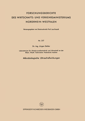 Mikrobiologische Ultraschallwirkungen von Stelter,  Jürgen