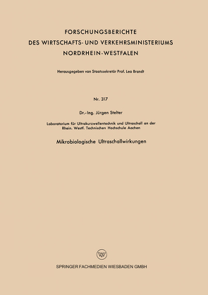 Mikrobiologische Ultraschallwirkungen von Stelter,  Jürgen