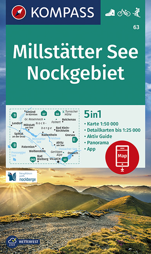 KOMPASS Wanderkarte 63 Millstätter See, Nockgebiet 1:50.000 von KOMPASS-Karten GmbH