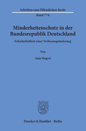 Minderheitenschutz in der Bundesrepublik Deutschland. von Siegert,  Anja