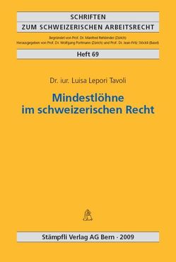 Mindestlöhne im schweizerischen Recht von Lepori Tavoli,  Luisa