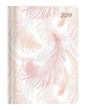 Mini-Buchkalender Style Pastel Feathers 2019 von ALPHA EDITION