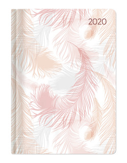 Mini-Buchkalender Style Pastel Feathers 2020 – Federn – Taschenplaner – Taschenkalender A6 – Day By Day – 352 Seiten – Terminplaner – Notizbuch von ALPHA EDITION