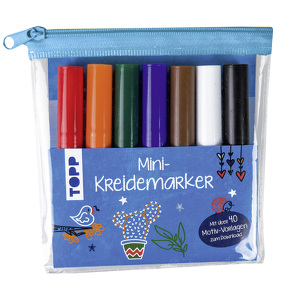 Mini-Kreidemarker Set mit dunklen Farben (blau) von frechverlag