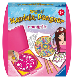 Ravensburger Mandala Designer Mini romantic 29947, Zeichnen lernen für Kinder ab 6 Jahren, Zeichen-Set mit Mandala-Schablone für farbenfrohe Mandalas