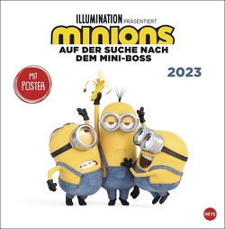 Minions Broschurkalender 2023. Witzig, frech und gelb – die kleinen Kerle aus den Filmen jetzt in einem Wand-Kalender 2023 zum Eintragen. Wandplaner mit den beliebten Minion-Motiven. von Heye