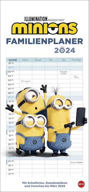 Minions Familienplaner 2024