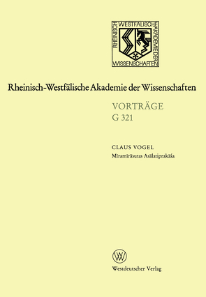 Mīramīrāsutas Asālatiprakāśa von Vogel,  Claus