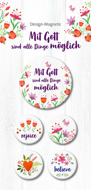 Mit Gott sind alle Dinge möglich – 5-er-Magnet-Set