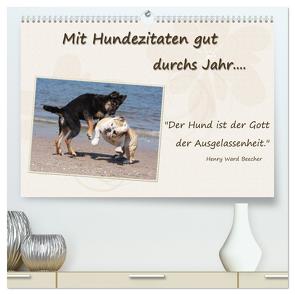 Mit Hundezitaten gut durchs Jahr / CH-Version (hochwertiger Premium Wandkalender 2024 DIN A2 quer), Kunstdruck in Hochglanz von Chawera,  Chawera