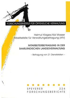 Mitarbeiterbefragung in der Saarländischen Landesverwaltung von Klages,  Helmut, Masser,  Kai