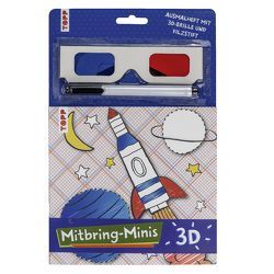 Mitbring-Minis 3D-Ausmalheft mit 3D-Brille und Filzstift von frechverlag