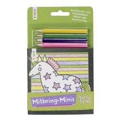 Mitbring-Minis Fensterbilder-Ausmalheft mit Buntstiften von frechverlag