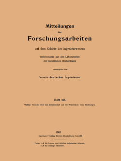 Mitteilungen über Forschungsarbeiten von Walther,  Franz