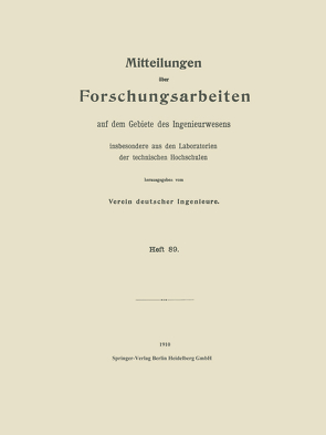 Mitteilungen über Forschungsarbeiten auf dem Gebiete des Ingenieurwesens von Herbert,  Heinrich, Nußelt,  Wilhelm