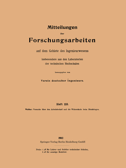 Mitteilungen über Forschungsarbeiten von Walther,  Franz